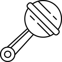 Baby Rattle Sticker Svg Vector, Free Vectors File